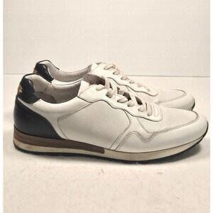 Anthony Veer Essentials Sneakers Mens 8 White Black Leather Excellent Handmade